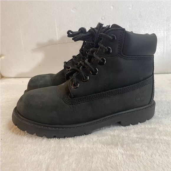 Timberland Premium 6" Black Nubuck Leather Waterproof Insulated Boot Toddler 11M - Picture 5 of 14